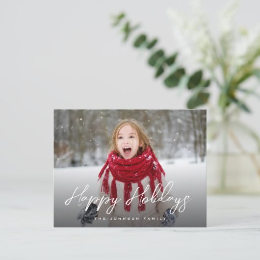 Volledig kerstfeest met penseelscript feestdagenkaart (Staand voorkant)