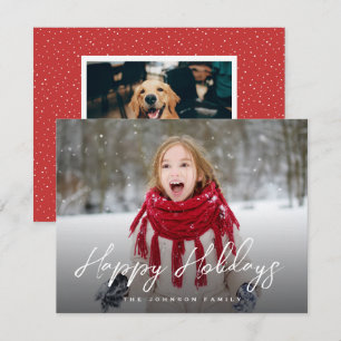 Volledig kerstfeest met penseelscript feestdagenkaart