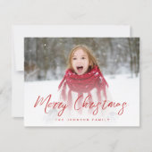 Volledig kerstfeest met penseelscript feestdagenkaart (Voorkant)