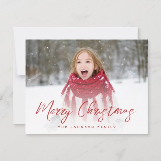 Volledig kerstfeest met penseelscript feestdagenkaart (Voorkant)