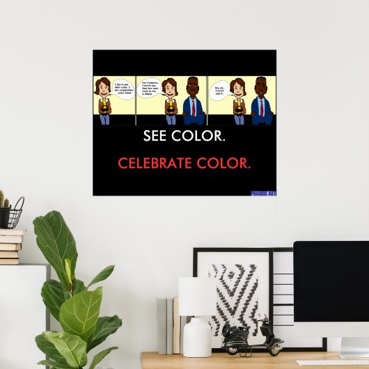 Volledig kleurenblind Poster (Thuiskantoor)