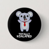 Volledig Koala-Gespecificeerde Funny Koala Beer Pu Ronde Button 5,7 Cm (Voorkant)