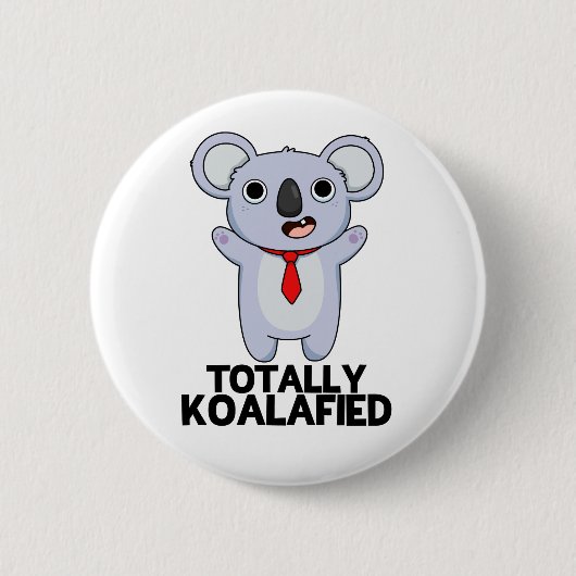 Volledig Koala-Gespecificeerde Funny Koala Beer Pu Ronde Button 5,7 Cm (Voorkant)