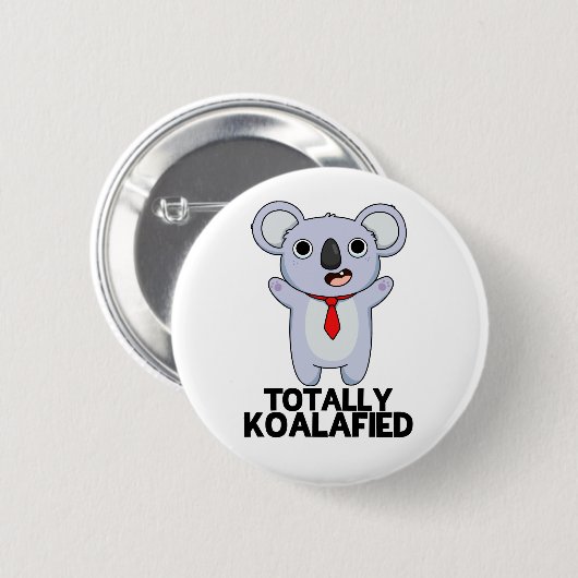 Volledig Koala-Gespecificeerde Funny Koala Beer Pu Ronde Button 5,7 Cm (Voorkant /achterkant)