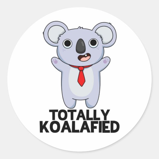 Volledig Koala-Gespecificeerde Funny Koala Beer Pu Ronde Sticker (Voorkant)
