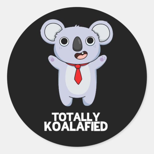 Volledig Koala-Gespecificeerde Funny Koala Beer Pu Ronde Sticker (Voorkant)
