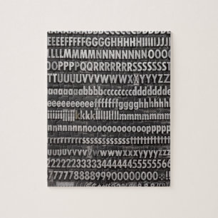 Volledig lettertype Letterdruk Legpuzzel