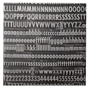 Volledig lettertype Letterdruk Tegeltje