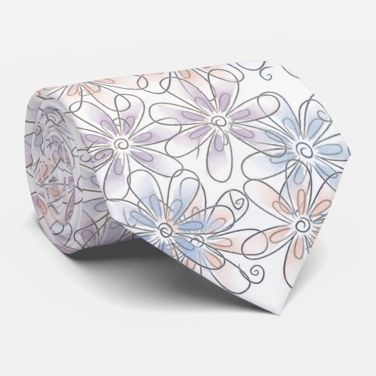 Volledig leuke bloemen stropdas (Opgerold)