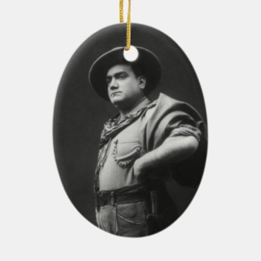 Volledig lichaamsportret van Enrico Caruso Keramisch Ornament (Achterkant)