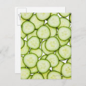 Volledig lijst gesneden komkommer, wit briefkaart (Voorkant / Achterkant)