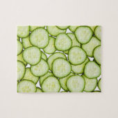 Volledig lijst gesneden komkommer, wit legpuzzel (Horizontaal)