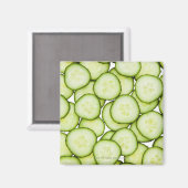 Volledig lijst gesneden komkommer, wit magneet (Voorkant / Achterkant)