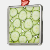 Volledig lijst gesneden komkommer, wit metalen ornament (Links)