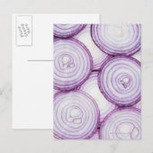 Volledig lijst gesneden rode ui, wit briefkaart (Voorkant / Achterkant)