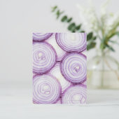 Volledig lijst gesneden rode ui, wit briefkaart (Staand voorkant)