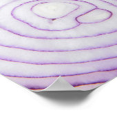 Volledig lijst gesneden rode ui, wit poster (Hoek)