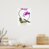 Volledig lijst Orchid geïsoleerd op een witte acht Poster (Keuken)