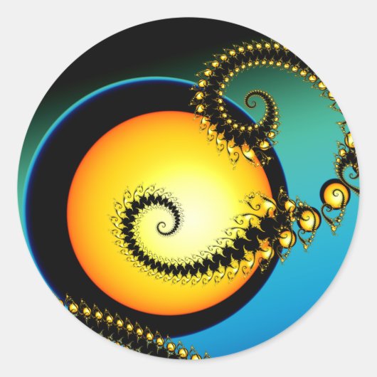 Volledig maan Fractal Art Spiral Ronde Sticker (Voorkant)