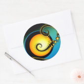 Volledig maan Fractal Art Spiral Ronde Sticker (Envelop)