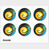 Volledig maan Fractal Art Spiral Ronde Sticker (Vel)
