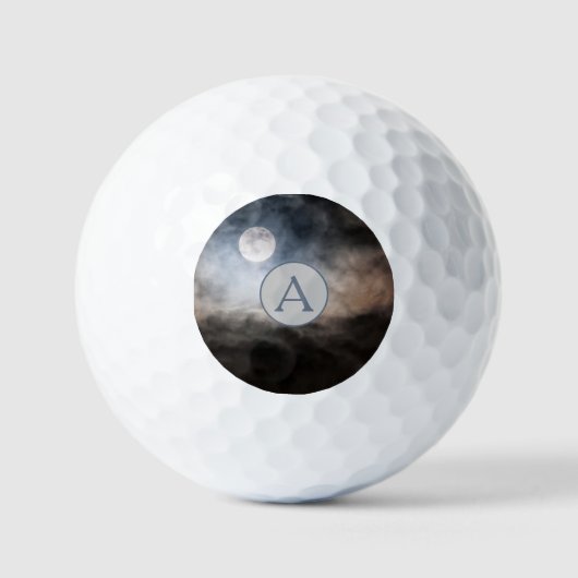 Volledig maan gepersonaliseerd monogram golfballen (Voorkant)