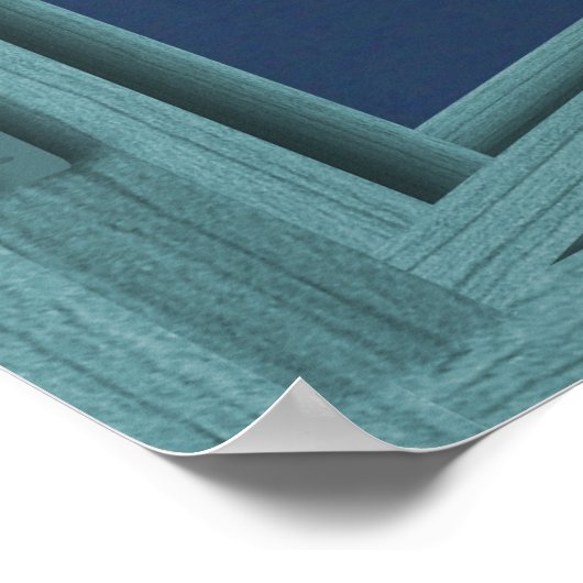 Volledig maan Groen 6-deelvenster Open-venstervens Poster (Hoek)