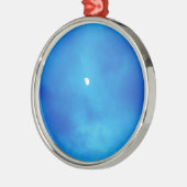 Volledig maan helder blauw wolken metalen ornament (Links)