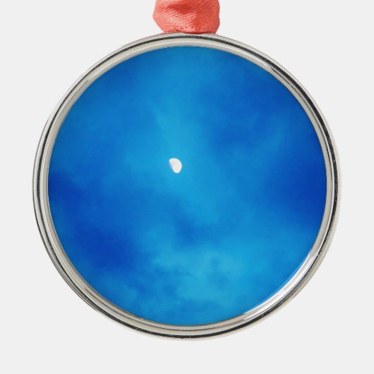 Volledig maan helder blauw wolken metalen ornament (Voorkant)