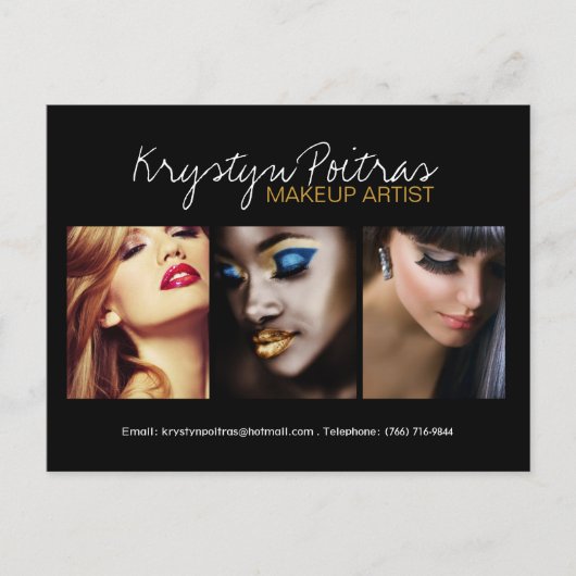Volledig Makeup Artist Comp-kaart Briefkaart (Voorkant)