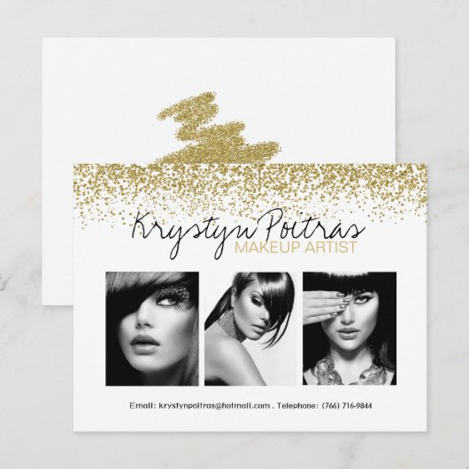 Volledig  Makeup Artist Comp-kaart Briefkaart (Voorkant / Achterkant)