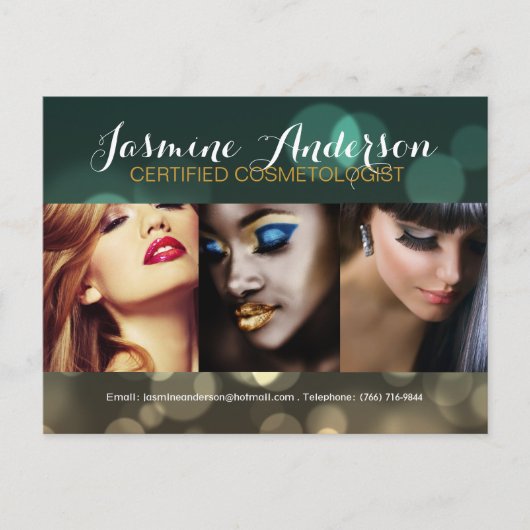 Volledig Makeup Artist Comp-kaart Briefkaart (Voorkant)