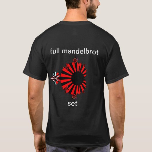 Volledig mandelbrot, zwart en rood t-shirt (Achterkant)