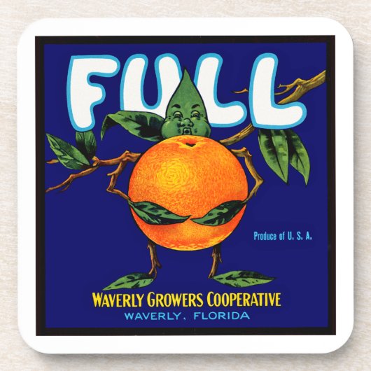 Volledig merklabel voor Sinaasappels Drankjes Onderzetter (Voorkant)