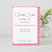 Volledig met uw roze detailpatroon save the date (Staand voorkant)