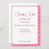 Volledig met uw roze detailpatroon save the date (Voorkant / Achterkant)