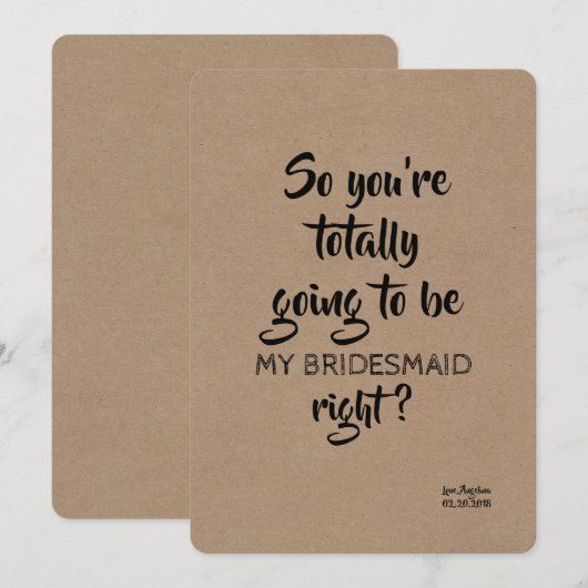 Volledig mijn grappige bruidsmeisje voorstel kaart (Voorkant / Achterkant)