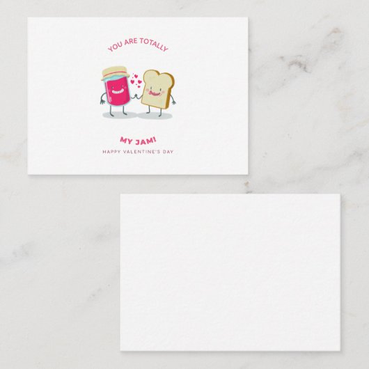 Volledig mijn jam voor Valentijnsdag Visitekaartje (Voorkant / Achterkant)