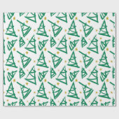 Volledig moderne inkt tekenen kerstbomen | groen cadeaupapier (Vlak)