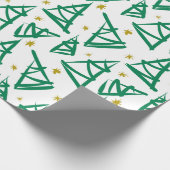 Volledig moderne inkt tekenen kerstbomen | groen cadeaupapier (Hoek)