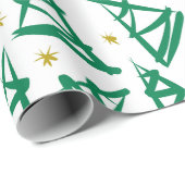 Volledig moderne inkt tekenen kerstbomen | groen cadeaupapier (Rol Hoek)