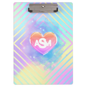 Volledig Monogram Rainbow Magic Heart Klembord