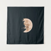 VOLLEDIG MOON ACHTER EEN TREE SILHOUETTES WANDKLEED (Voorkant (horizontaal))