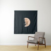 VOLLEDIG MOON ACHTER EEN TREE SILHOUETTES WANDKLEED (In Situ (horizontaal))
