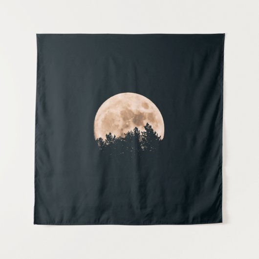 VOLLEDIG MOON ACHTER EEN TREE SILHOUETTES WANDKLEED (Voorkant)