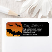 Volledig Moon en Halloween Bats Adres Etiket (Insitu)