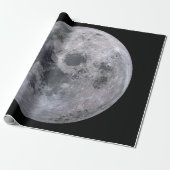 VOLLEDIG MOON Matte Wrapping Paper Cadeaupapier (Uitgerold)