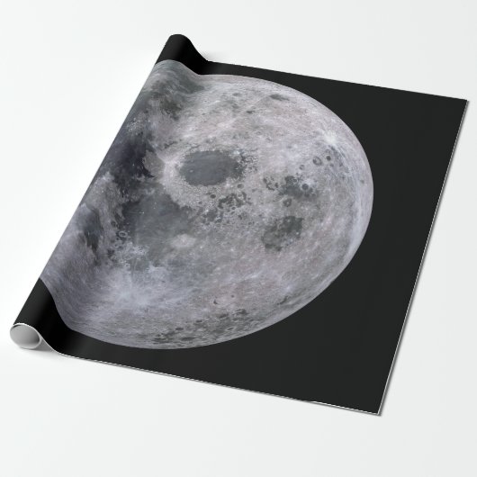 VOLLEDIG MOON Matte Wrapping Paper Cadeaupapier (Uitgerold)