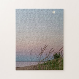 Volledig motorstrand zand duinen avonds licht legpuzzel