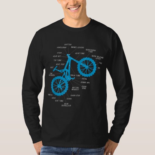 Volledig MTB anatomie - mountainbikes snijcyclus T-shirt (Voorkant)